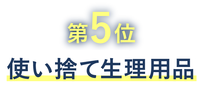 第5位 使い捨て生理用品
