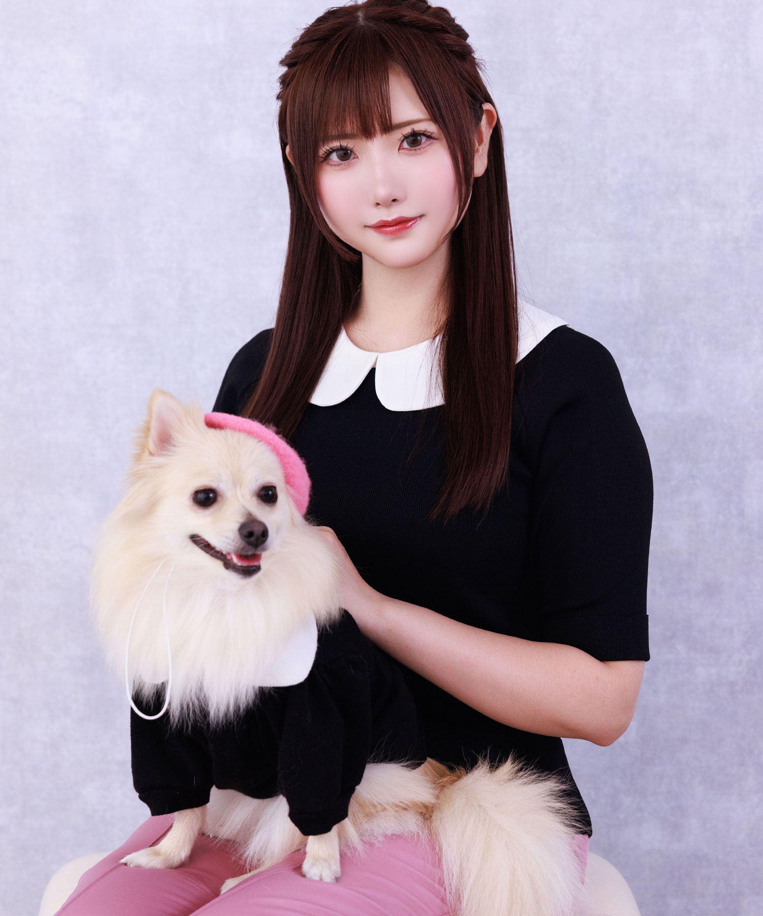 プレーンニット 付け襟 半袖トップス レディース【リンクコーデ】