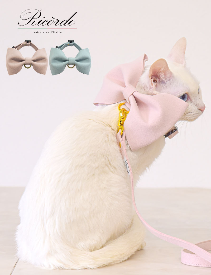 【SPRING価格】スウェード調素材 ビッグリボン カラー  首輪