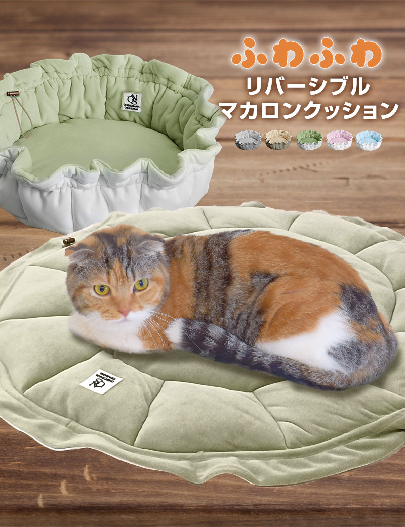 【限定価格】【暑さ対策】ポケット付き 冷暖リバーシブル マカロンクッション