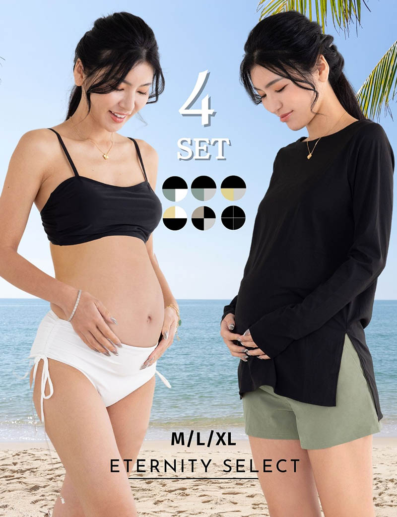 ラッシュガード付き マタニティ水着 ４点セット