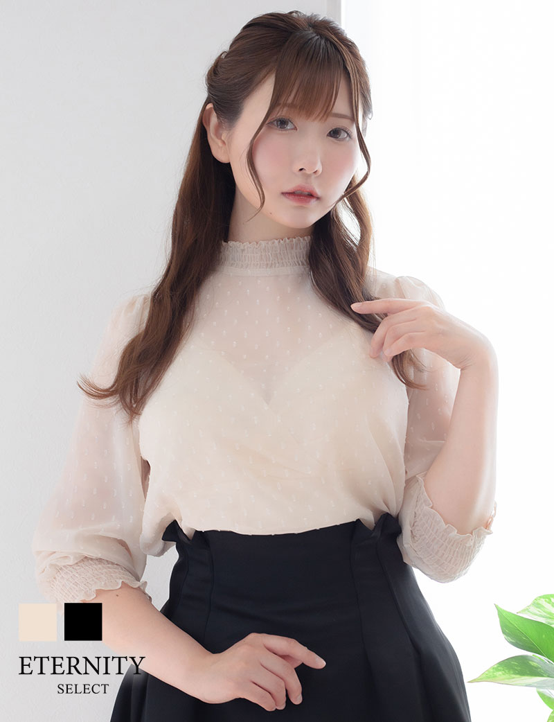 7分袖シャーリングブラウス【リンクコーデ】