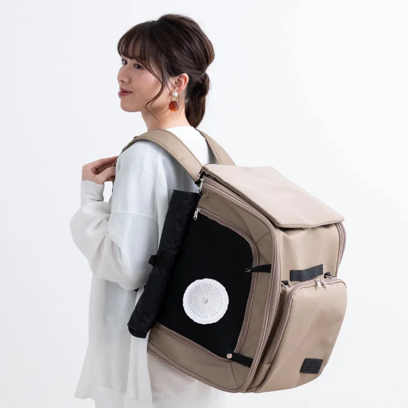 空調ファン付き 3WAYペットキャリーバッグ