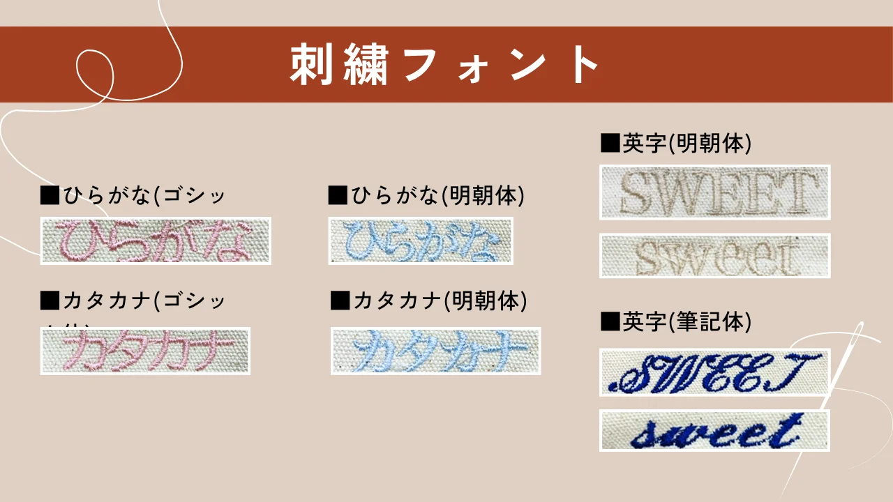刺繍フォント