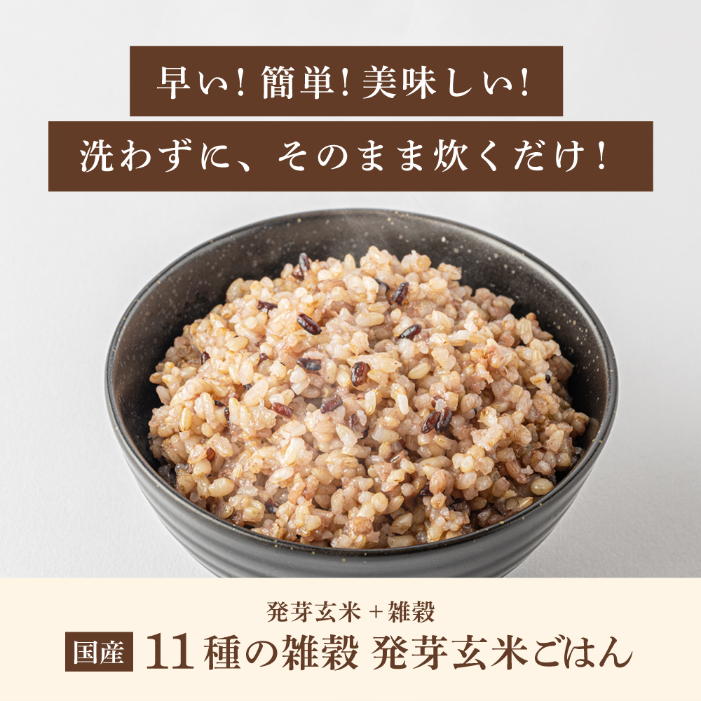 発芽玄米+10雑穀（計11種） 1kg 洗わずにそのまま炊ける  袋数: 1袋（1.0kg）
