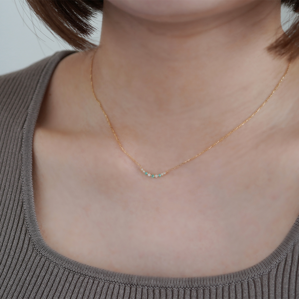 K18 YG パライバトルマリン  ネックレス N-66