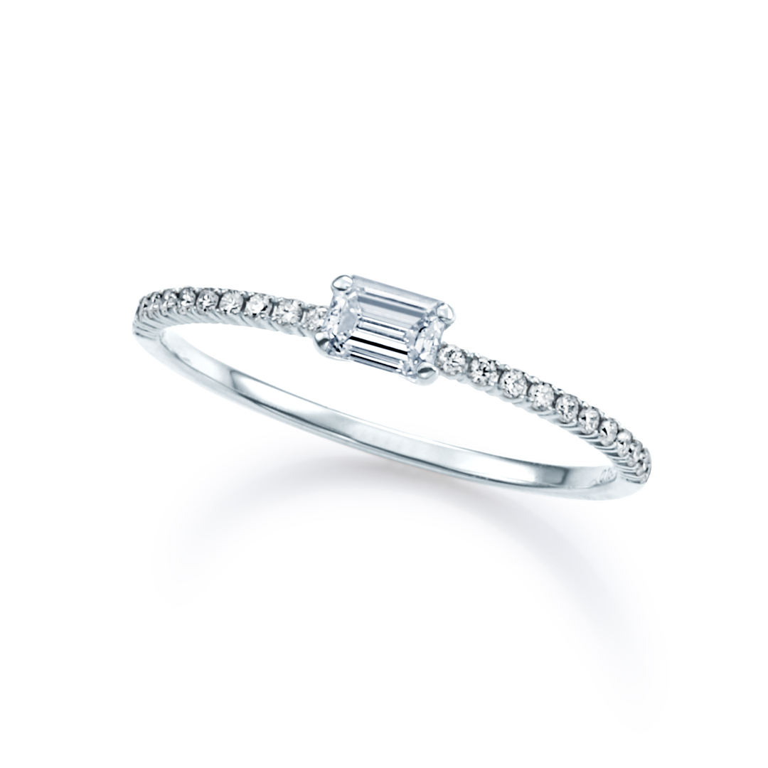 Pt バケット ダイヤモンド リング R-034