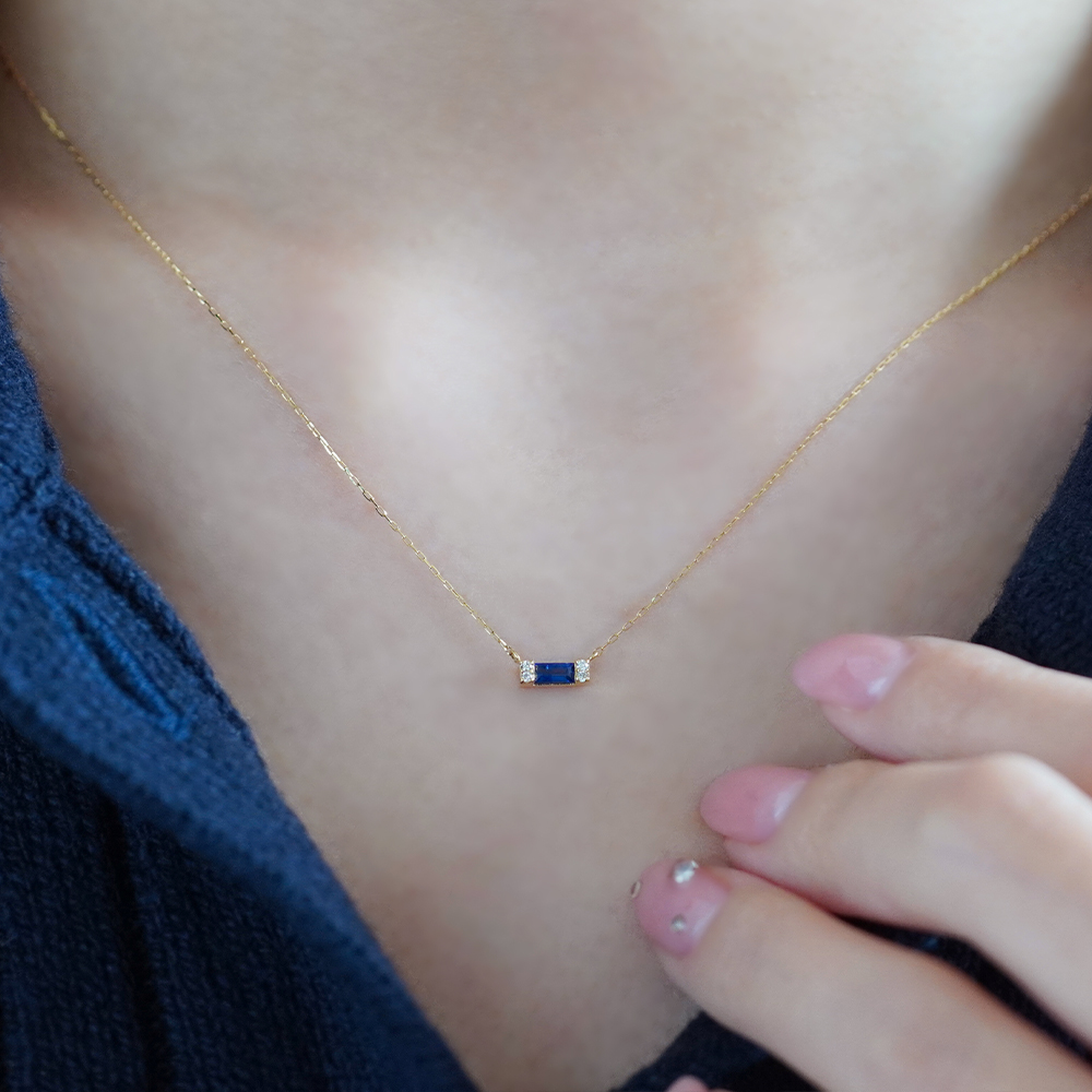 K18 YG サファイア ネックレス N-77