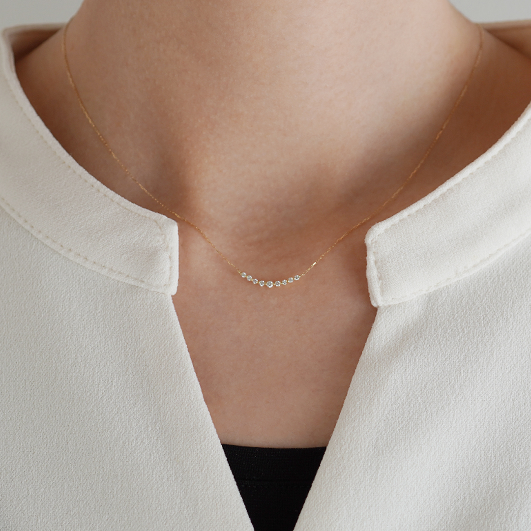 K18 YG ダイヤ ネックレス N-71