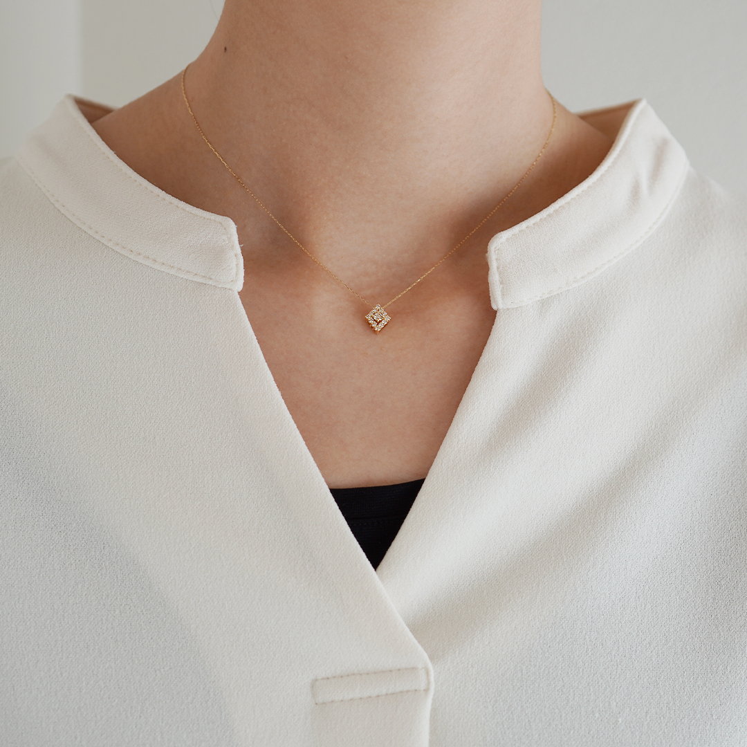 K18 YG ダイヤ ネックレス N-82