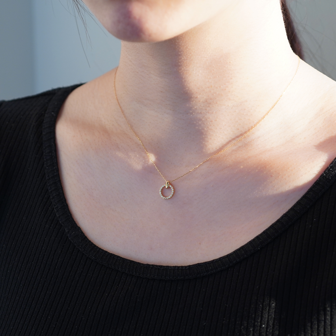 K18 YG ダイヤ ネックレス N-80