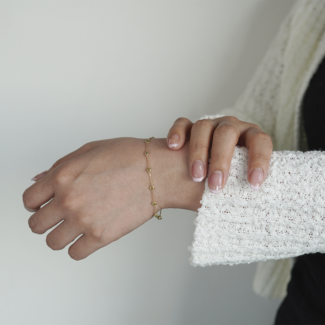 K10 YG ペリドット ブレスレット  B-20