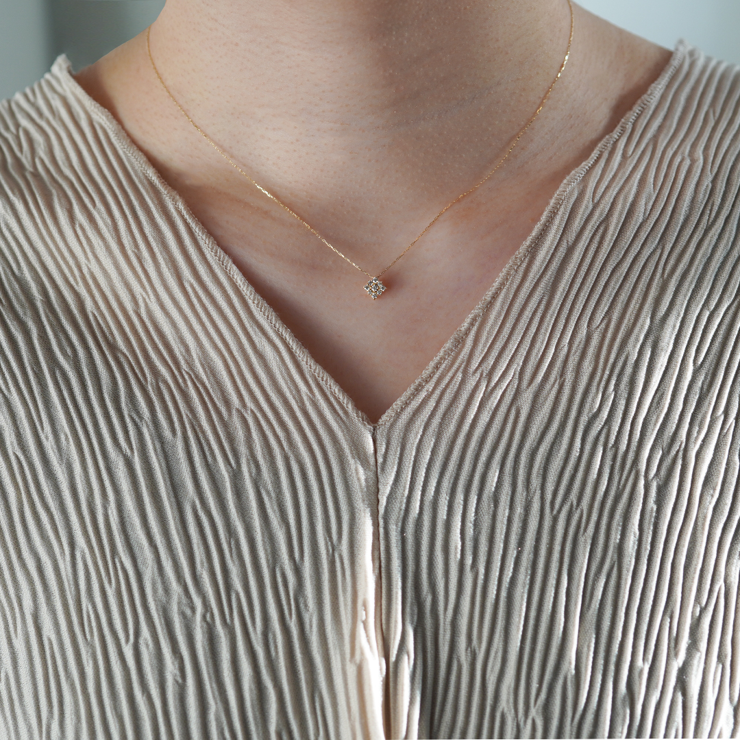 K18 YG ダイヤ ネックレス N-81