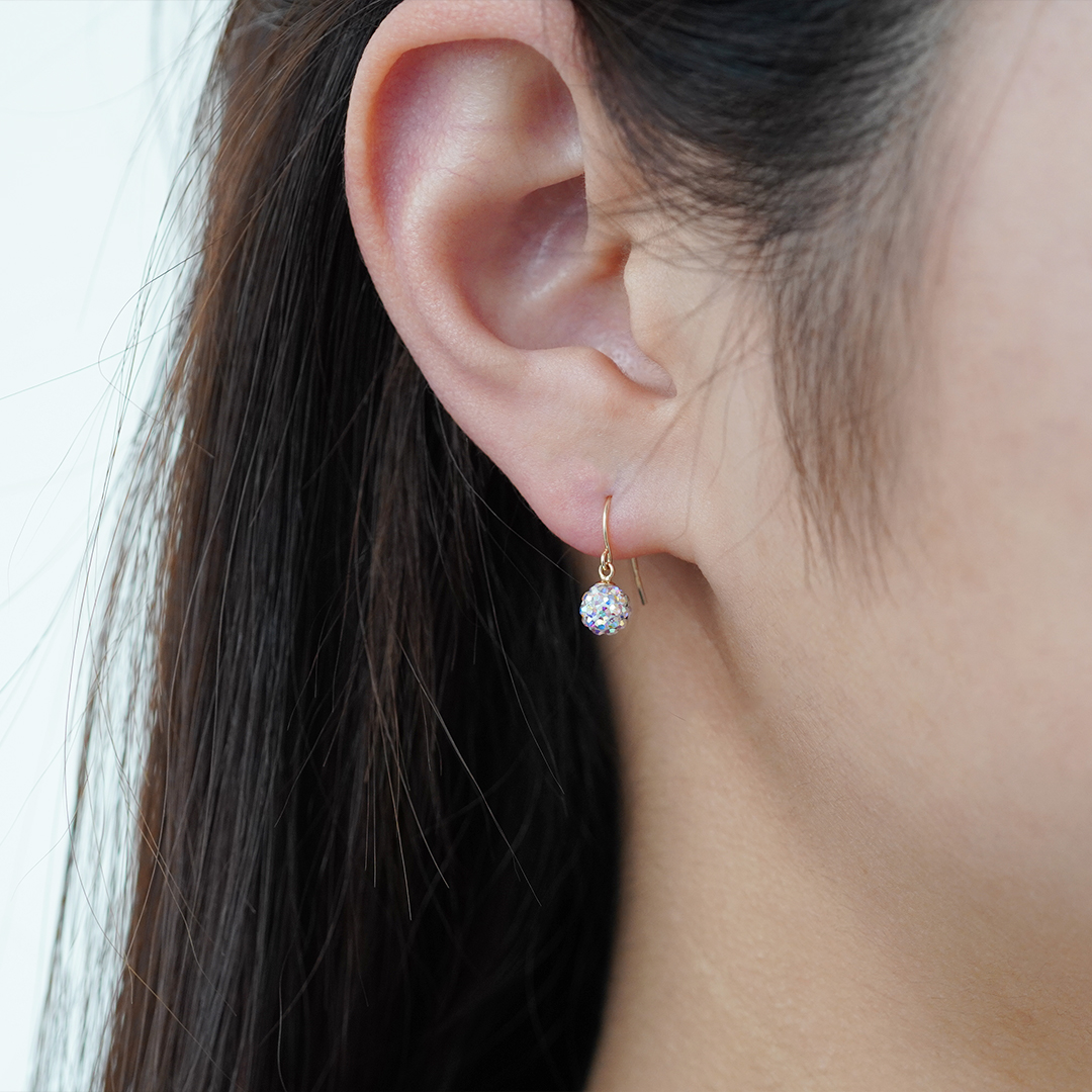 K10 YG ミラーボール ピアス  P-6