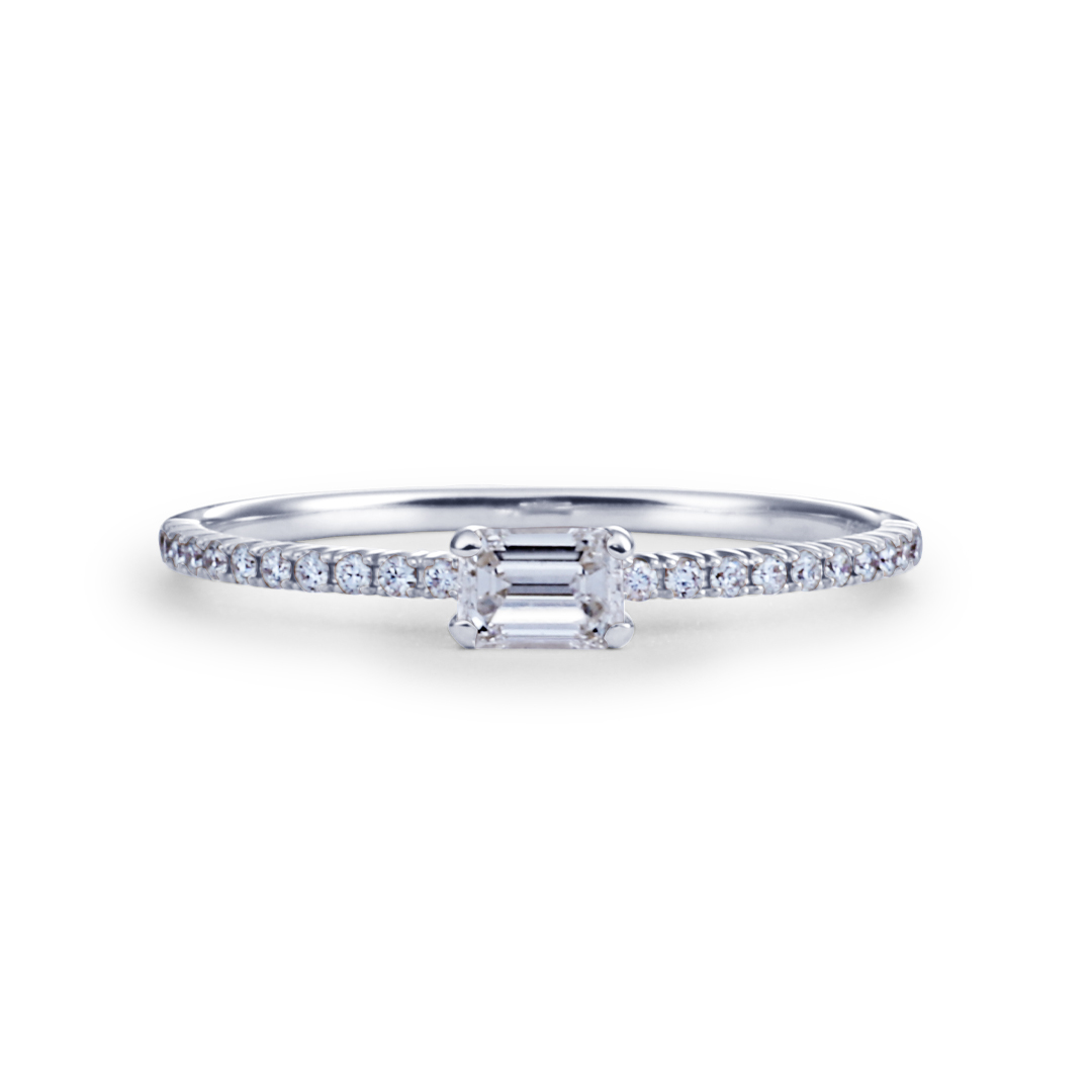 Pt バケット ダイヤモンド リング R-034