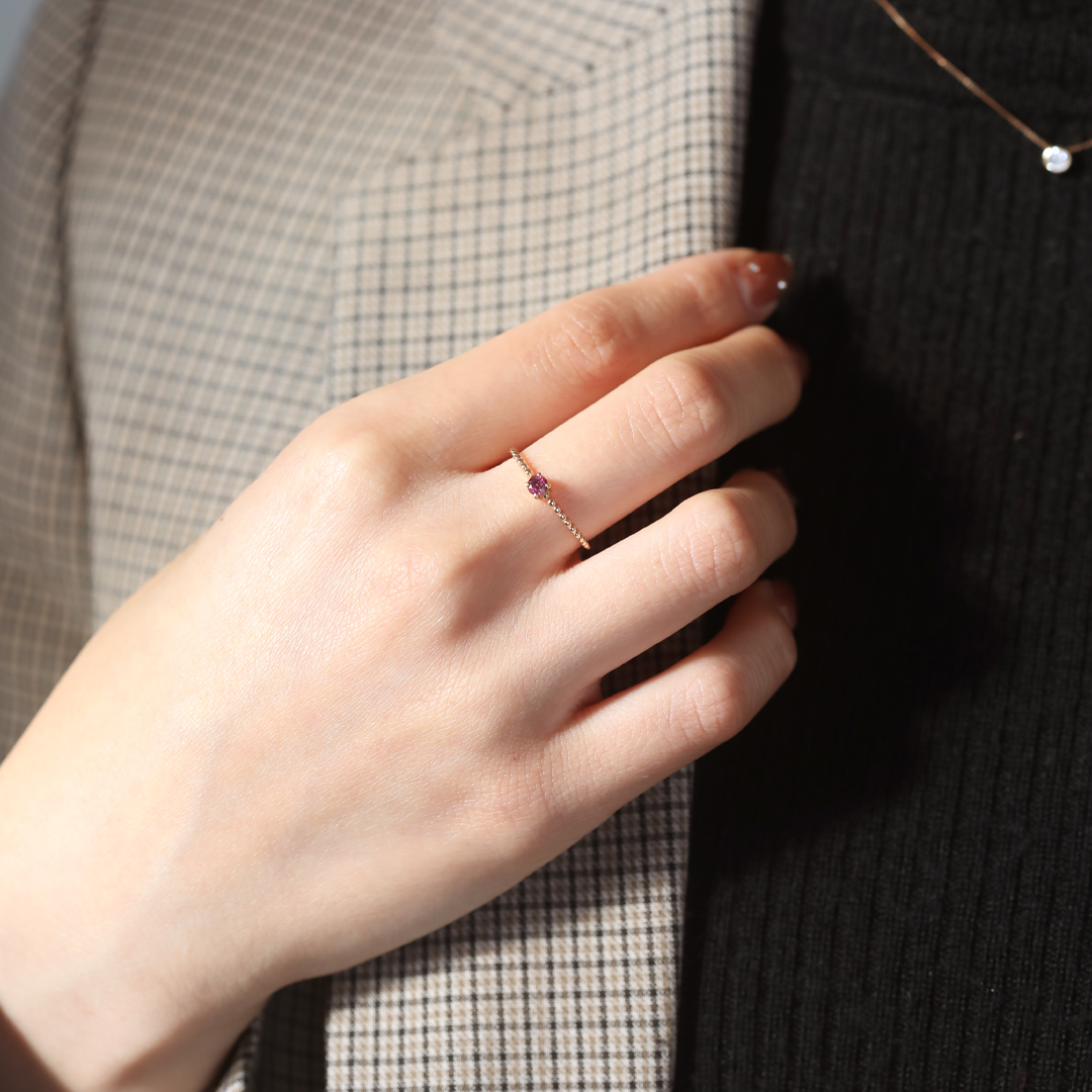 K10 YG ロードライト ガーネット リング  R-50