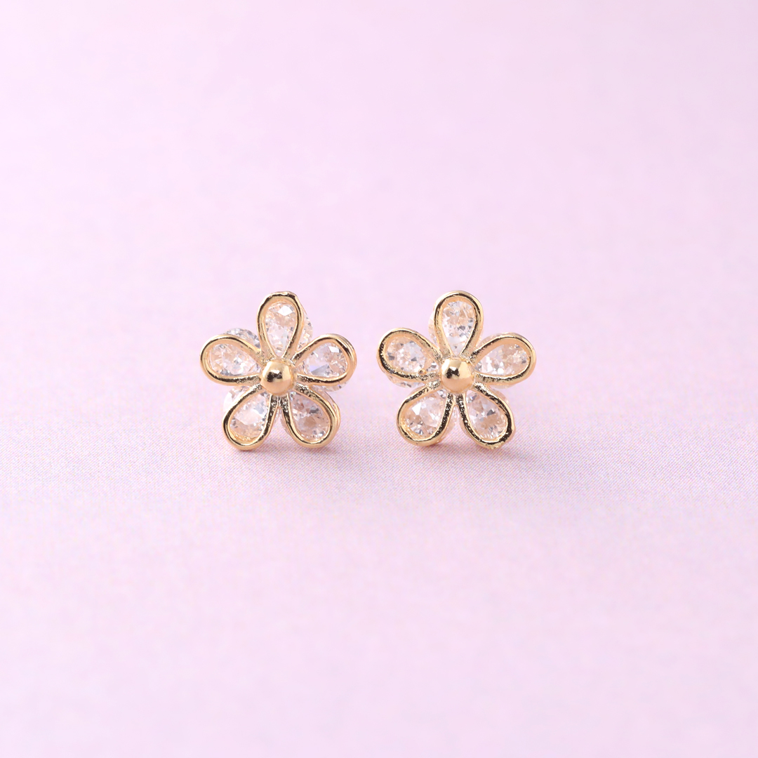 K18 YG フラワーモチーフ ピアス  P-1