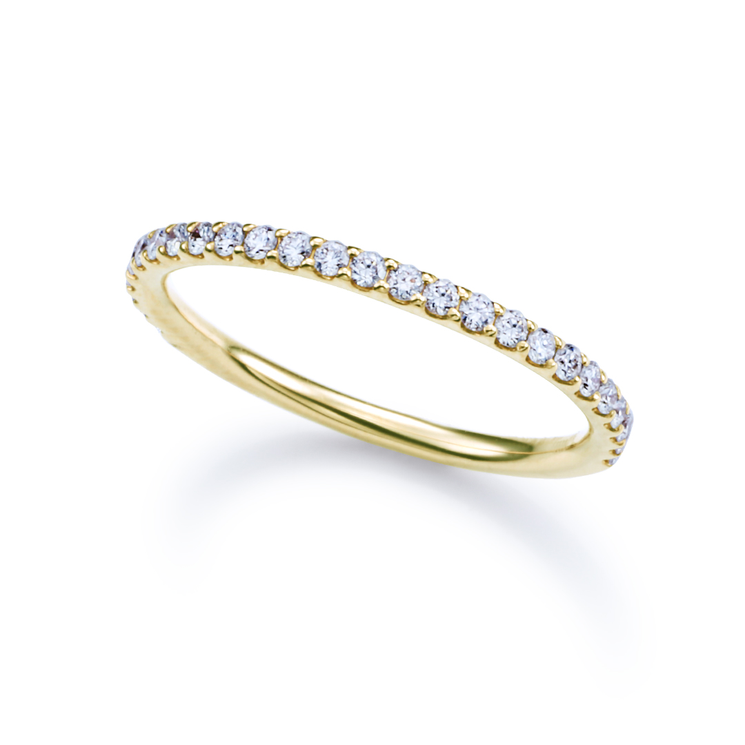 K18 YGハーフエタニティ ダイヤモンド リング R-029