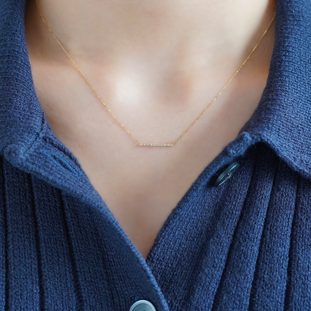 K10 YG ダイヤ ネックレス  N-60