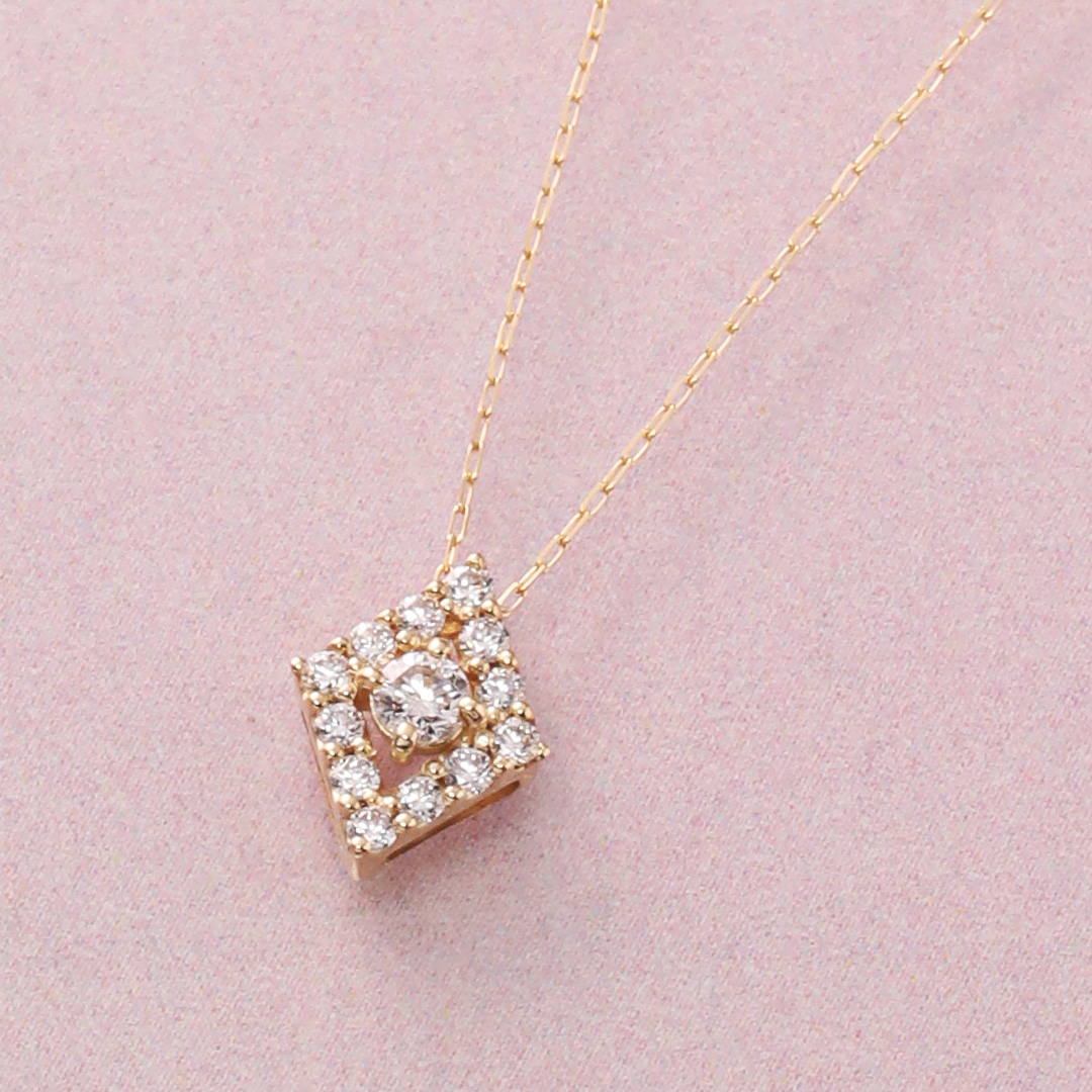 K18 YG ダイヤ ネックレス N-82