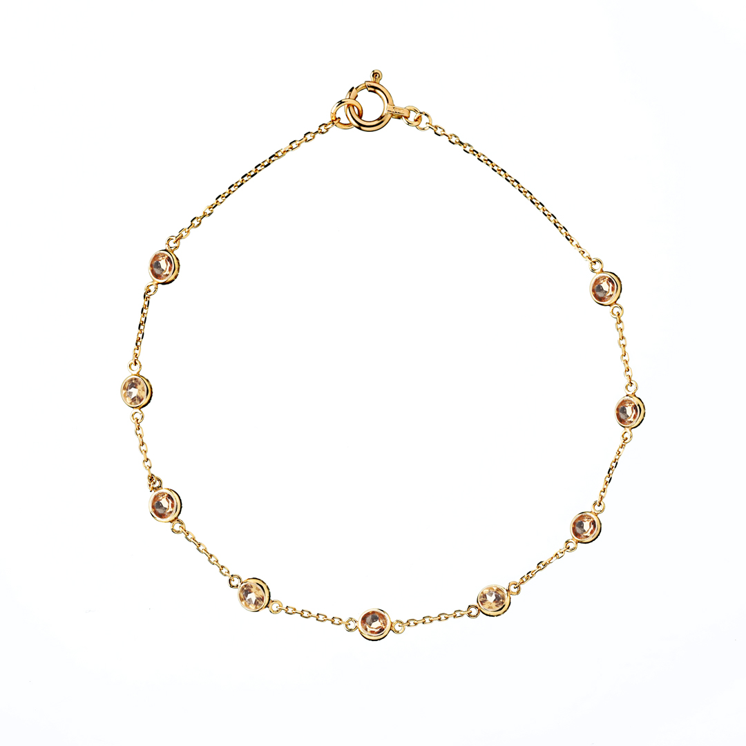 K18 YG シトリントパーズ ブレスレット  B-21