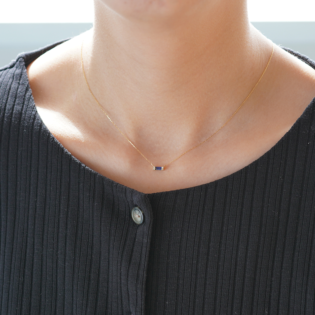 K18 YG サファイア ネックレス N-77