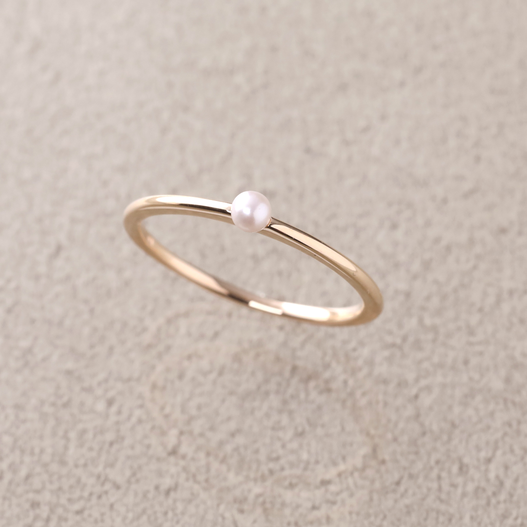 K10 YG パールリング  R-57