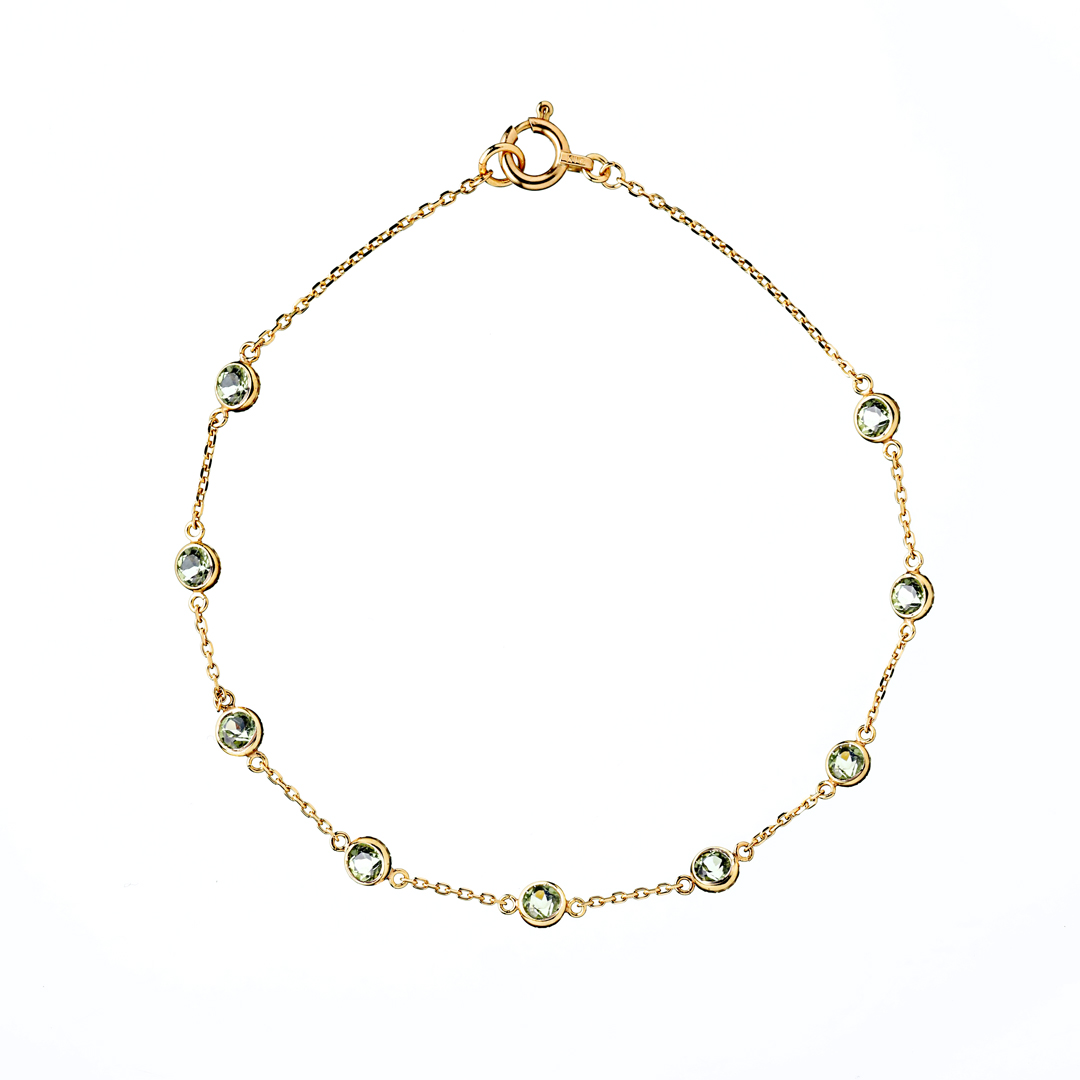 K10 YG ペリドット ブレスレット  B-20