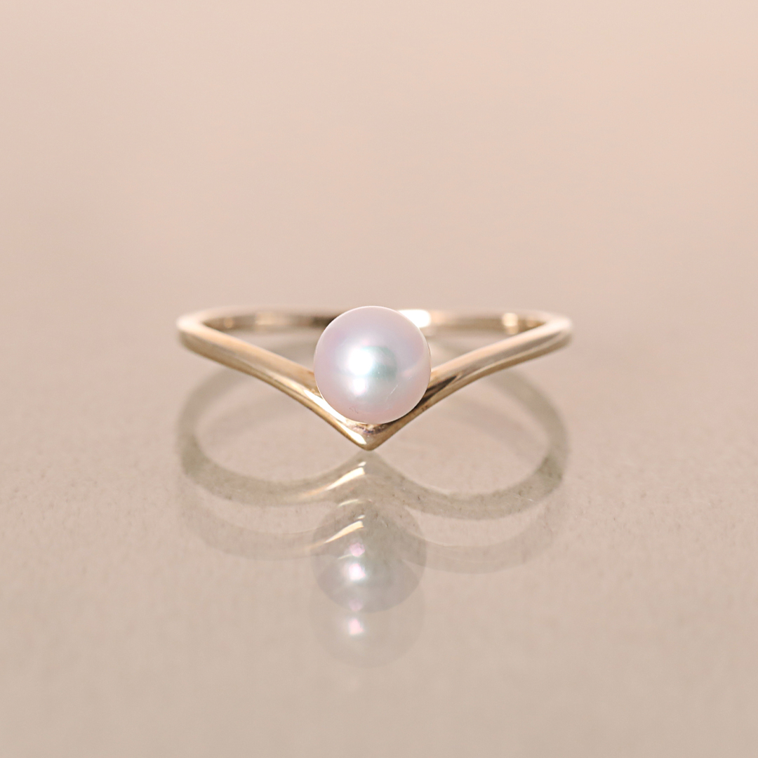 K10 YG Vライン リング  R-44