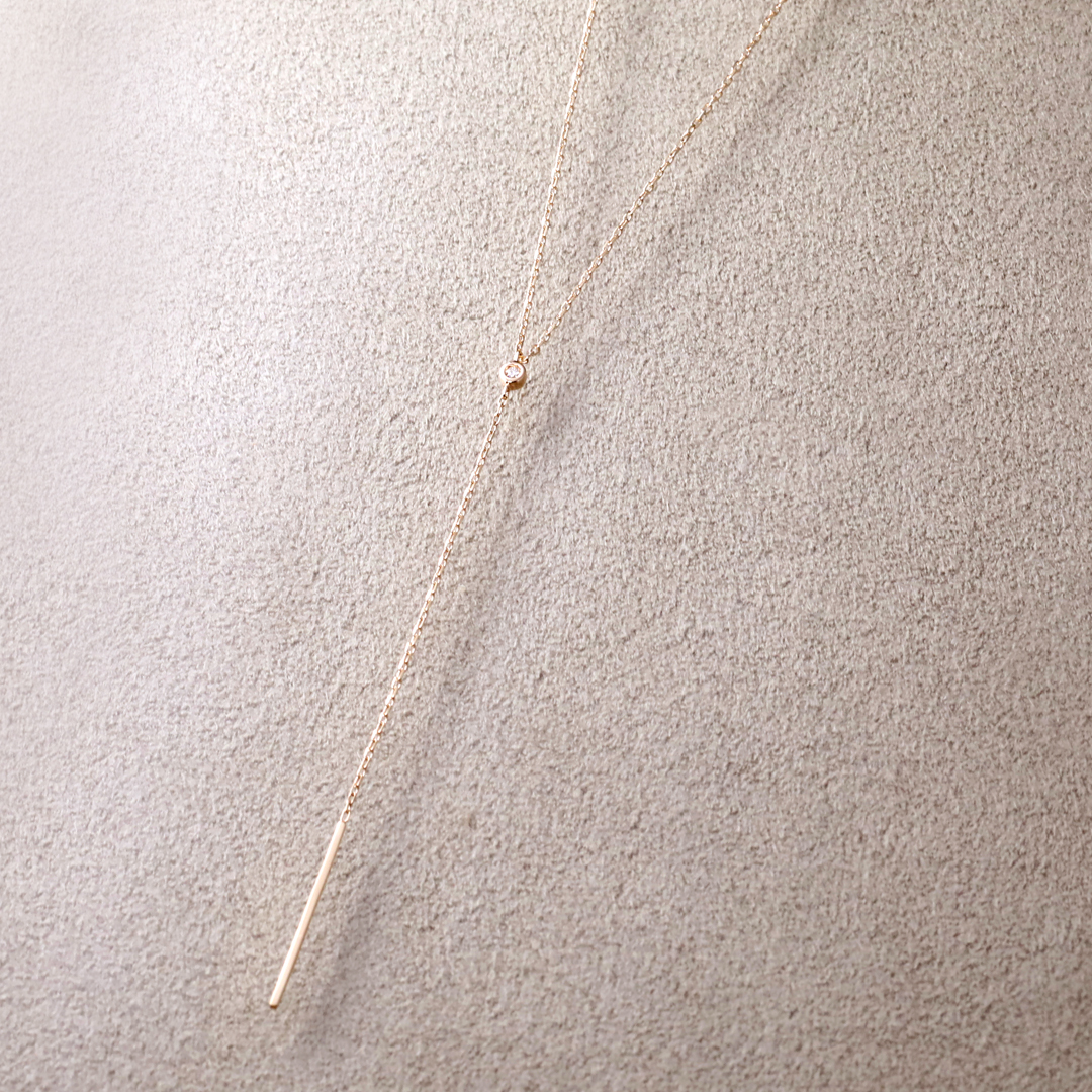 K10 YG ダイヤモンド ネックレス  N-58