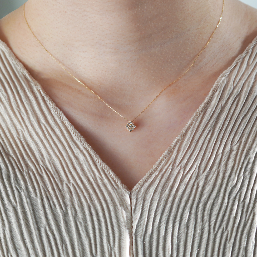 K18 YG ダイヤ ネックレス N-81