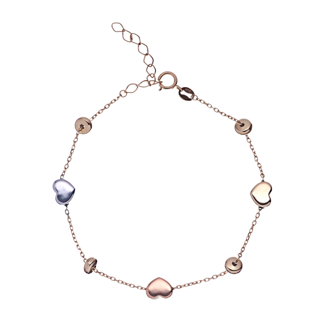 K18 YG ハート モチーフ ブレスレット  B-23