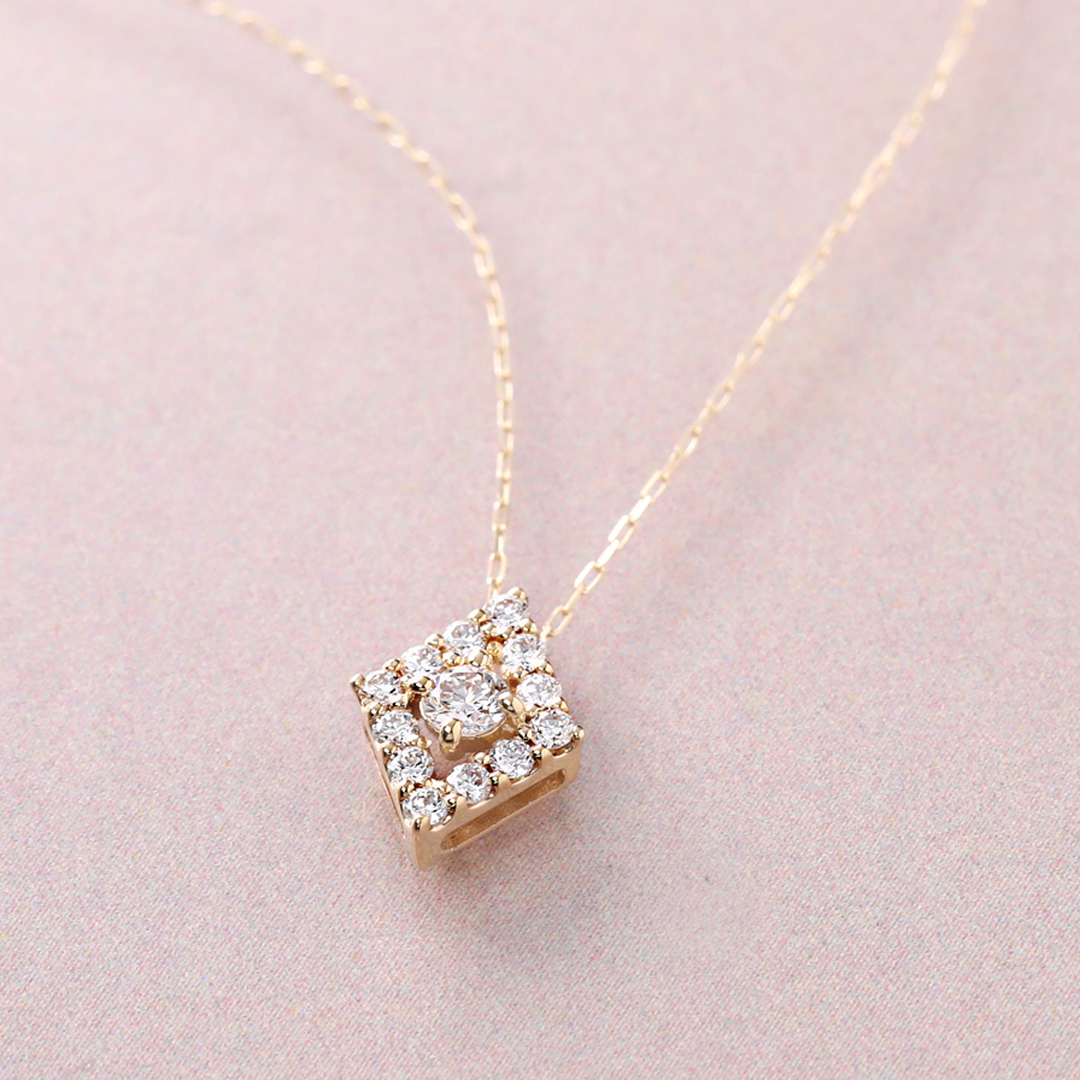 K18 YG ダイヤ ネックレス N-82