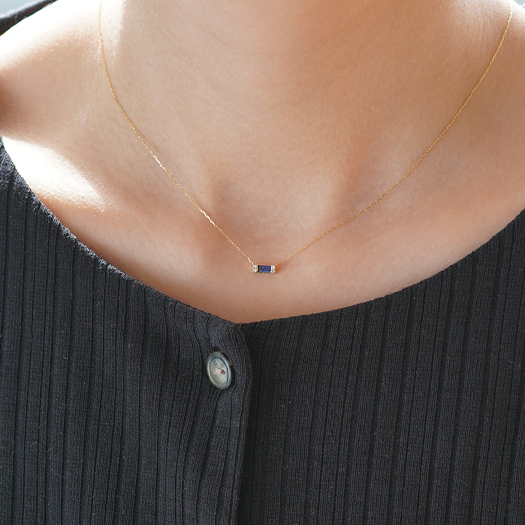 K18 YG サファイア ネックレス N-77