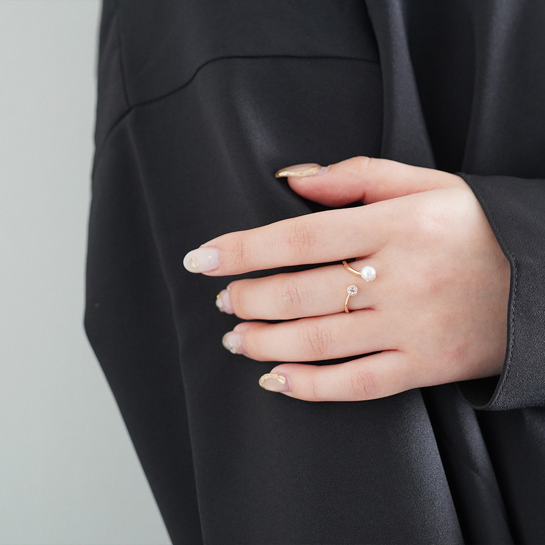 K10 YG パール リング  R-54