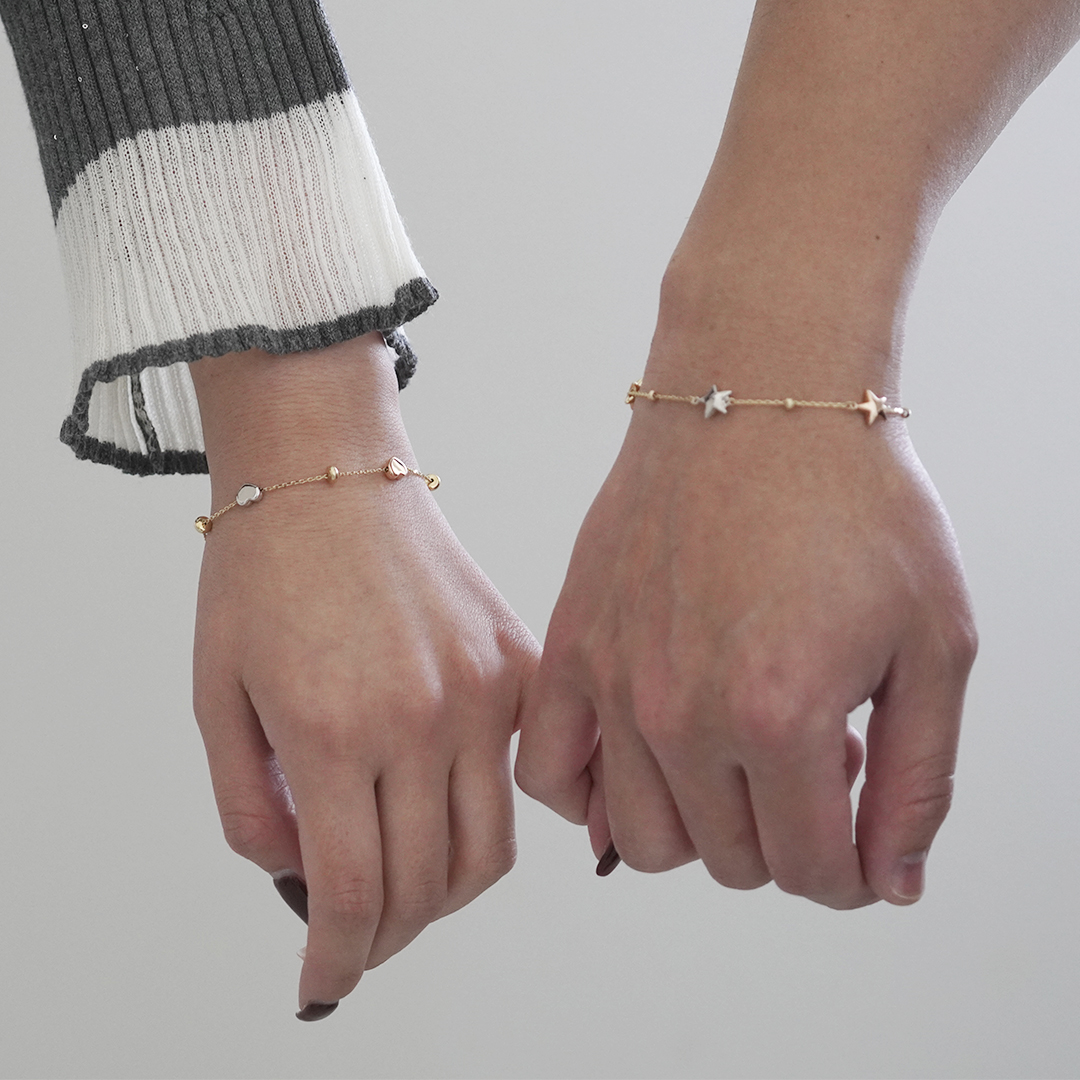 K18 YG ハート モチーフ ブレスレット  B-23