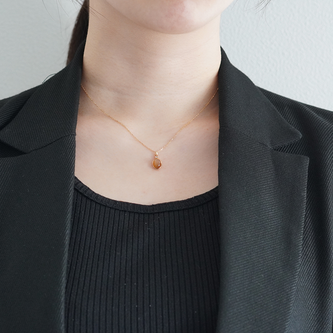 K10 YG SunStone ネックレス N-61