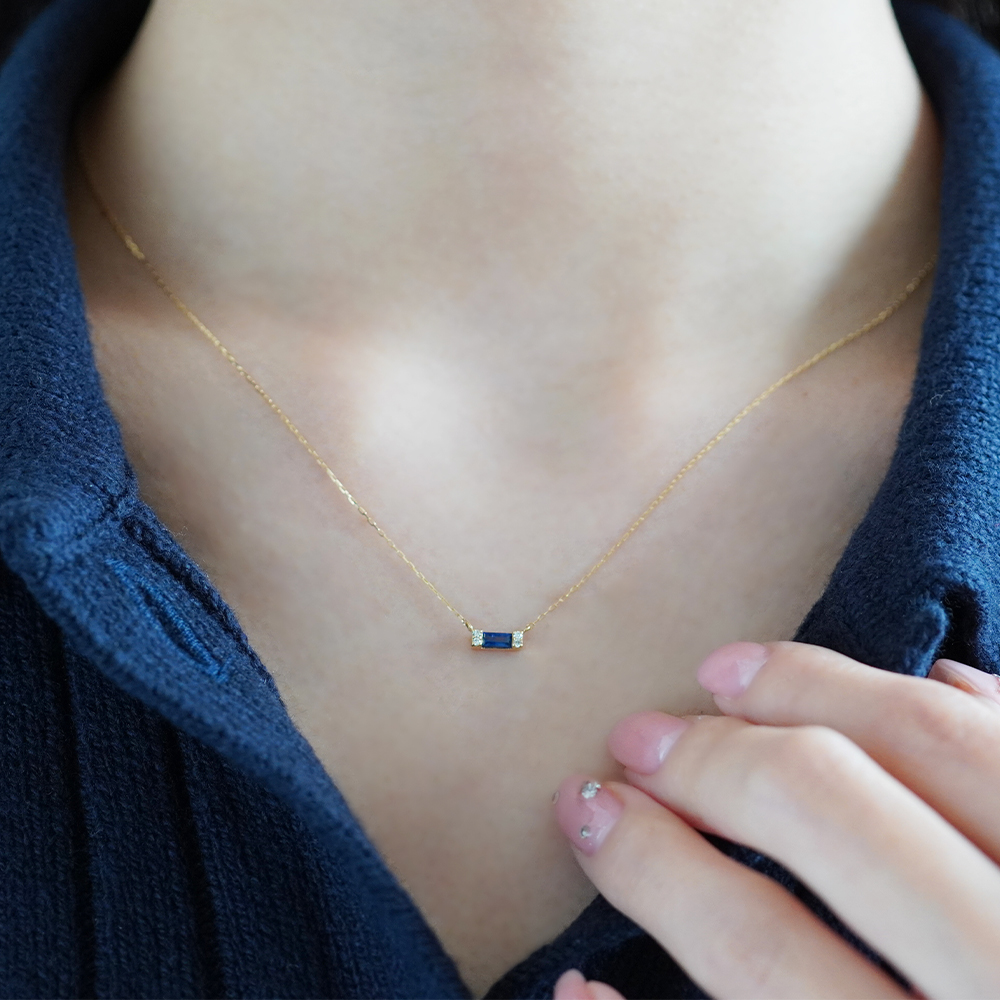 K18 YG サファイア ネックレス N-77