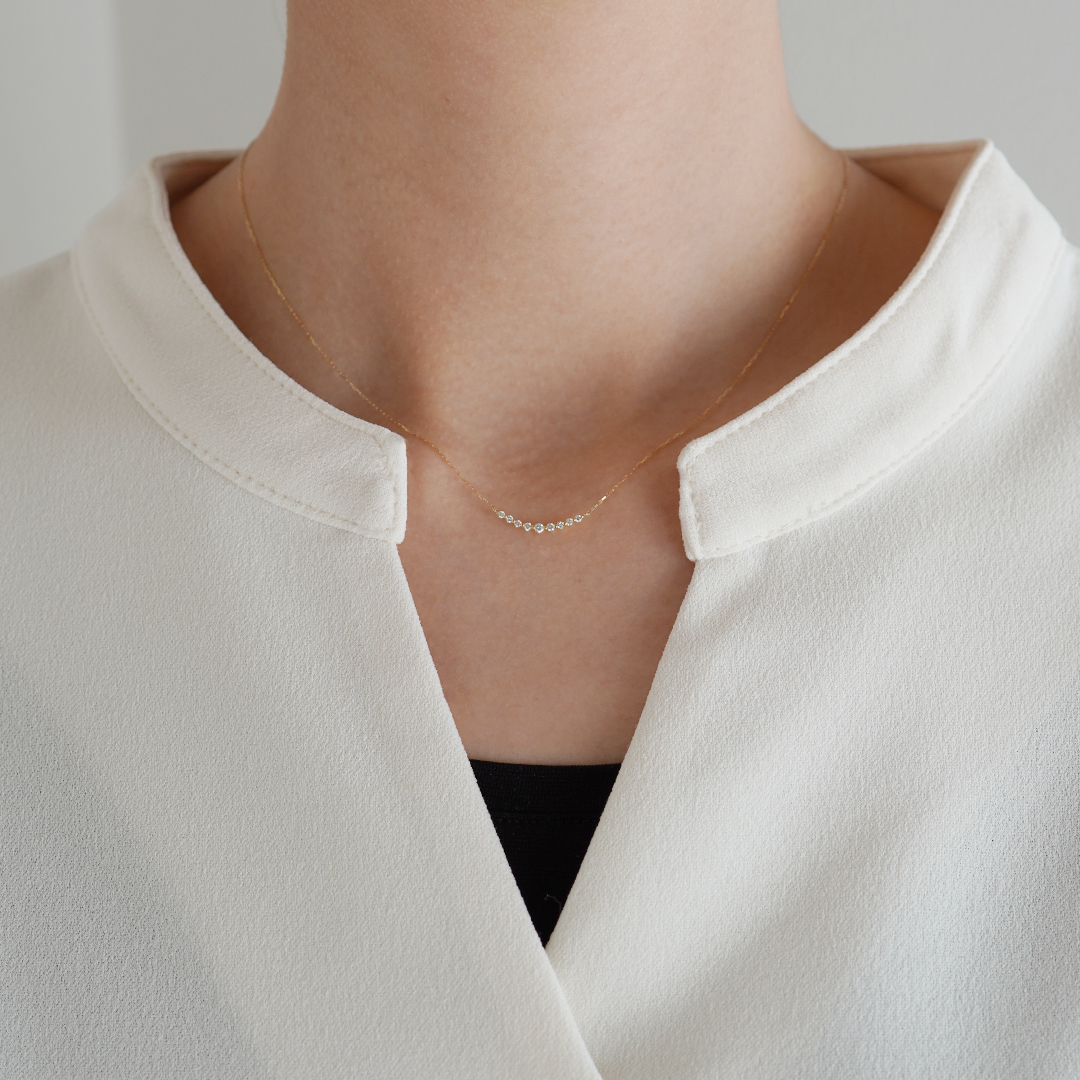 K18 YG ダイヤ ネックレス N-71