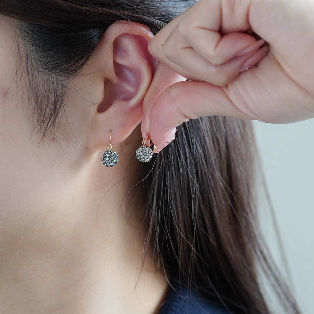 K10 YG ミラーボール ピアス  P-8