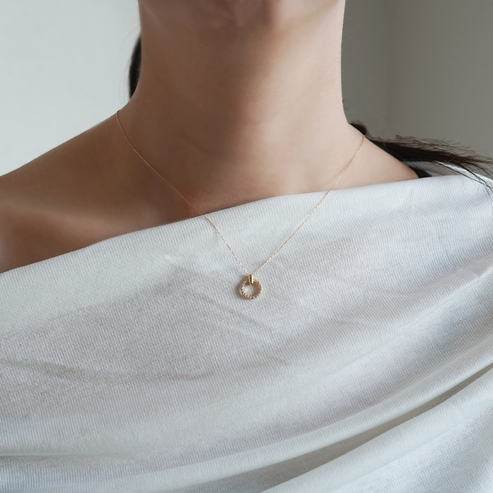 K18 YG ダイヤ ネックレス N-80