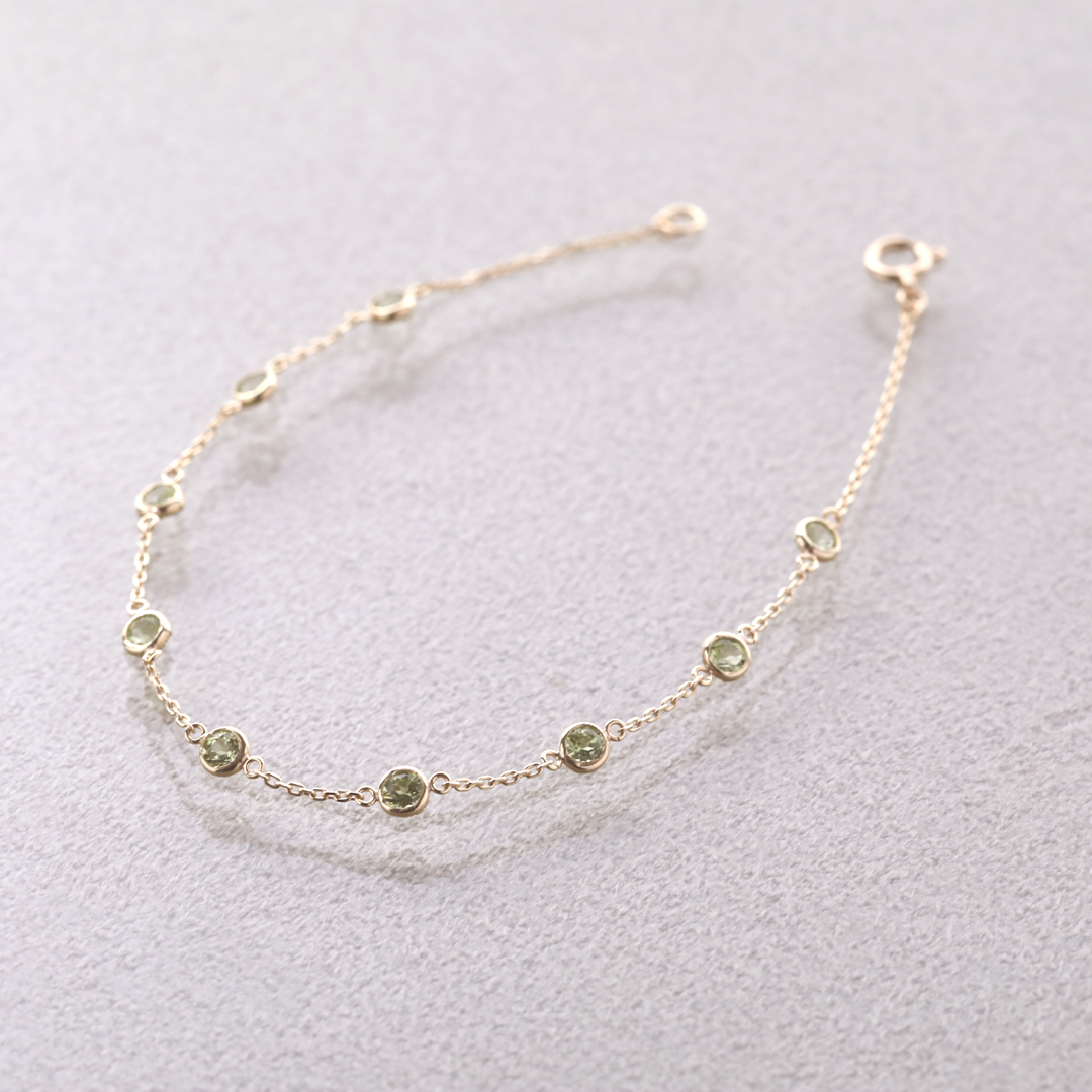 K10 YG ペリドット ブレスレット  B-20