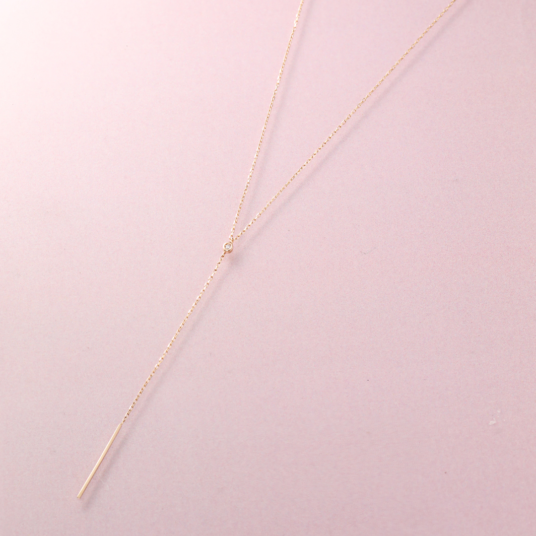 K10 YG ダイヤモンド ネックレス  N-58