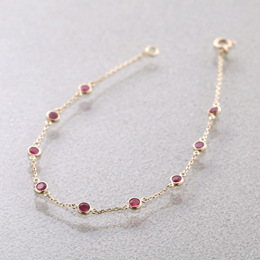 K18 YG ルビー ブレスレット  B-19