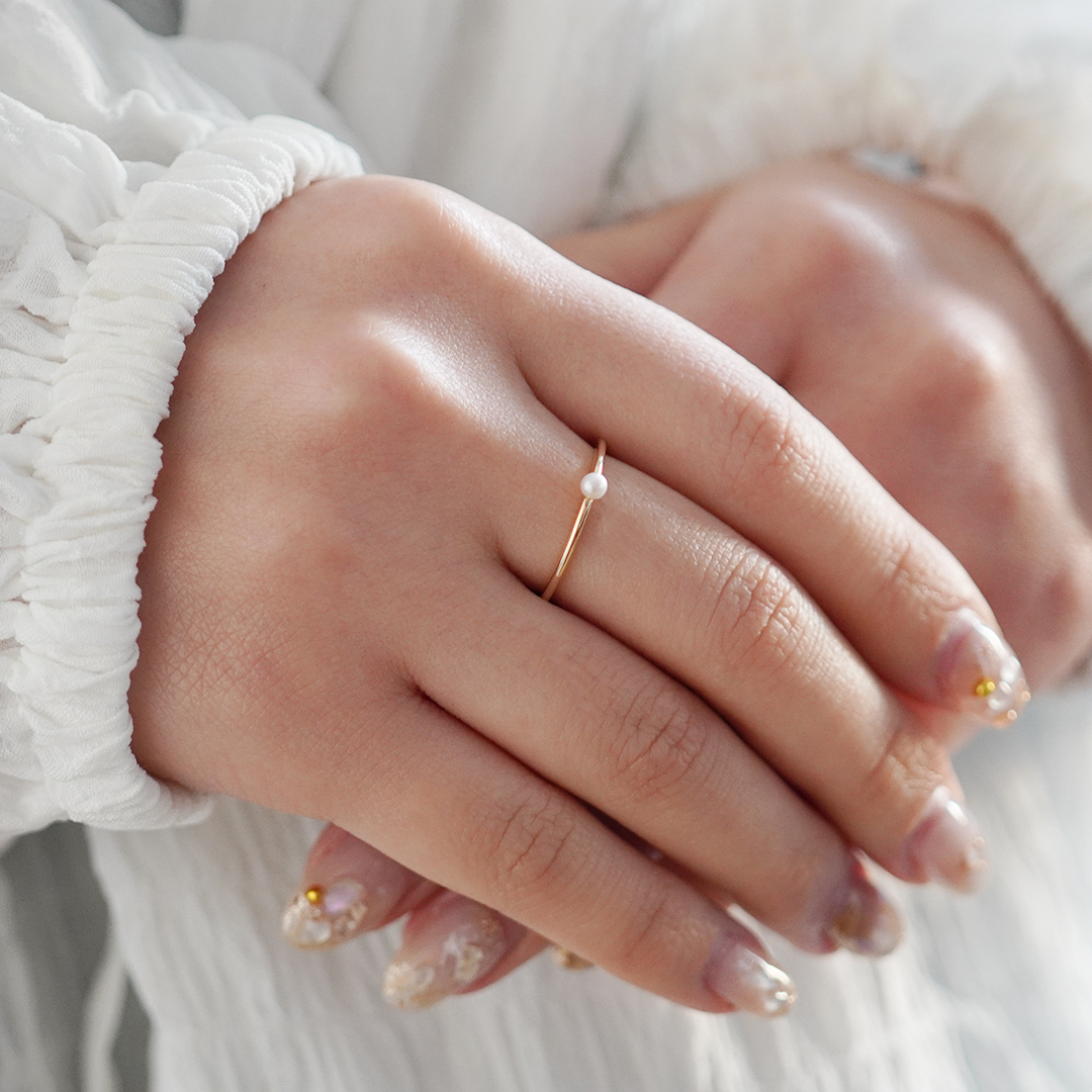 K10 YG パールリング  R-57