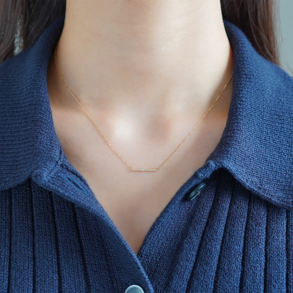 K10 YG ダイヤ ネックレス  N-60