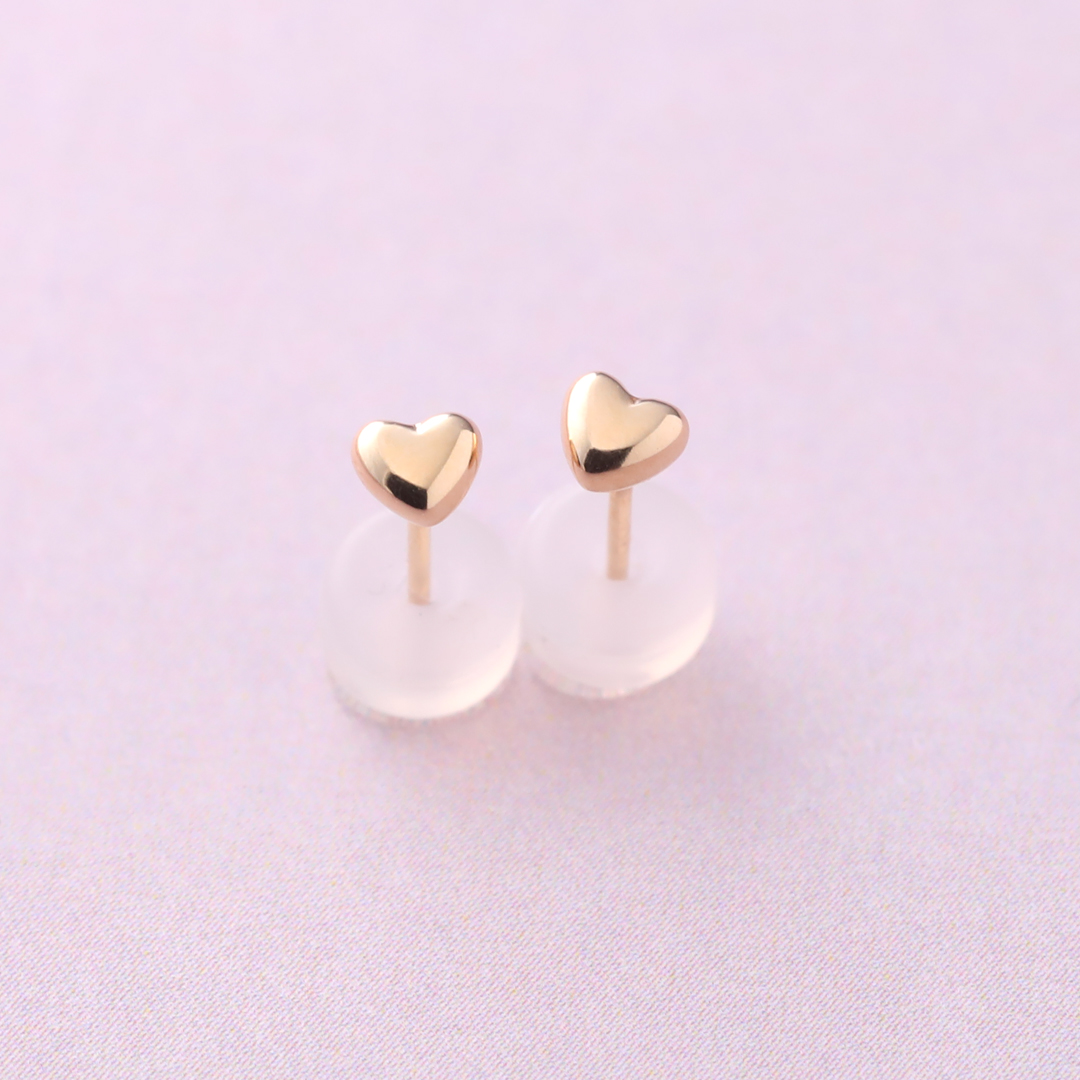K18 YG ハートモチーフ ピアス  P-15