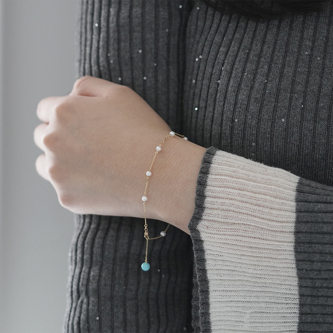 K10 YG パール ブレスレット  B-73