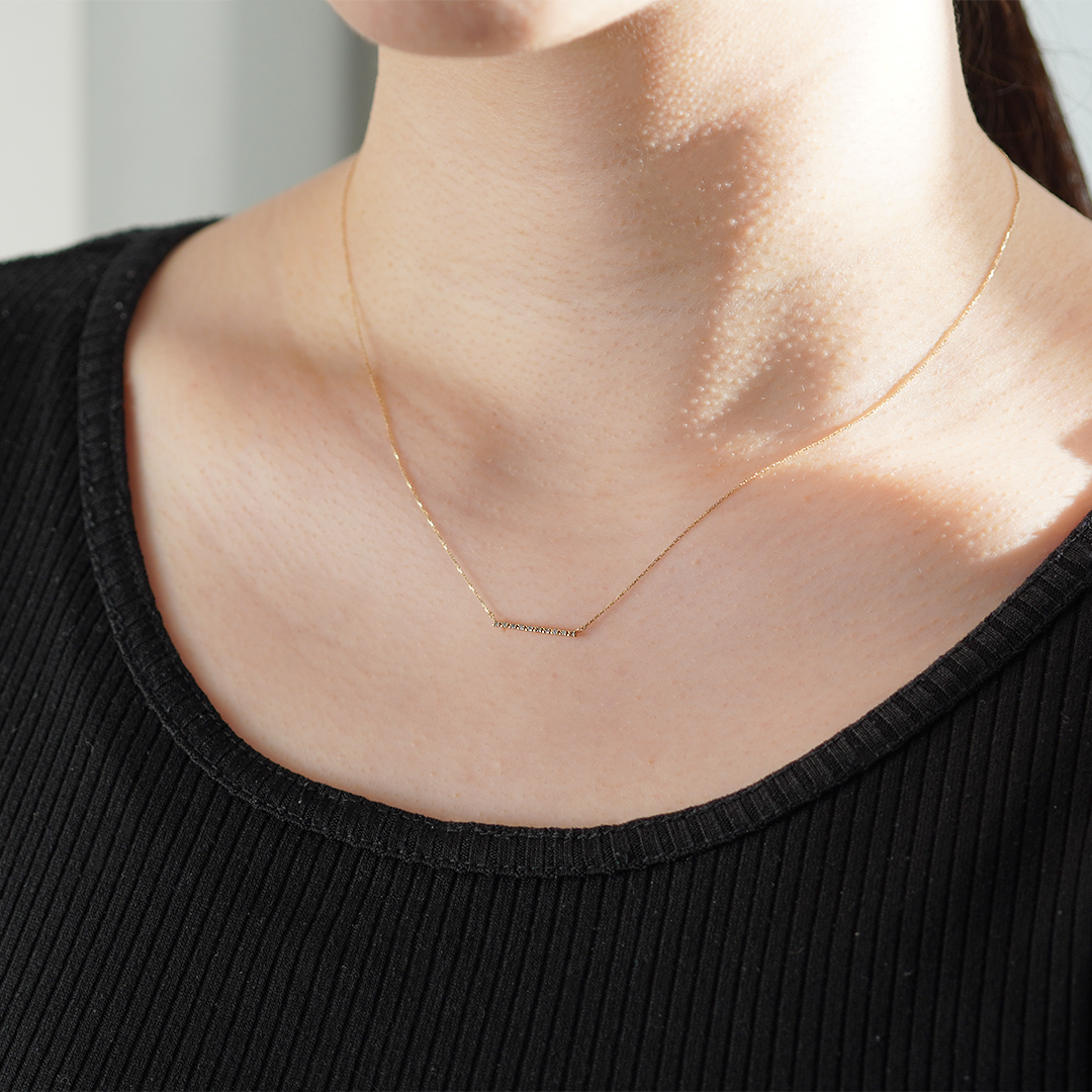 K10 YG ダイヤ ネックレス  N-60