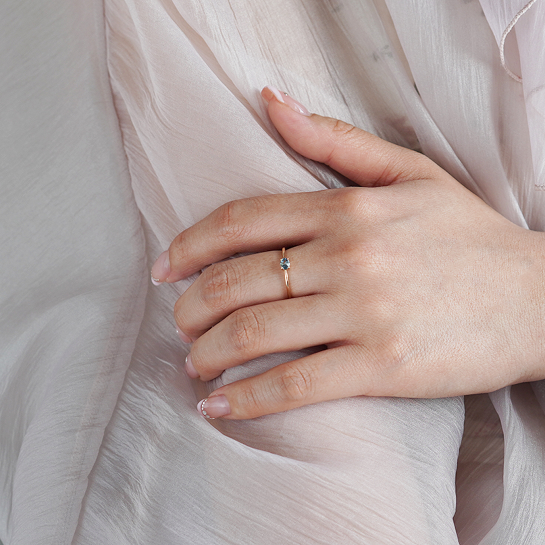 K10 YG アクアマリン リング R-47